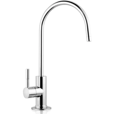 Image of iSpring GA1 B 6.5&quot;x11&quot; 14oz Solid Brass Heavy Duty Water Filter Designer Faucet, Fits Most Reverse Osmosis Units EU Style High Spout, Luxury Chrome