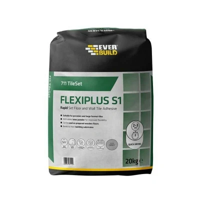 Image of Everbuild 711 TileSet Flexiplus Tile Adhesive White 20kg EVBTS711WE20