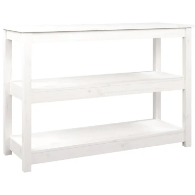 Image of vidaXL Console Table White 110x40x74 cm Solid Wood Pine