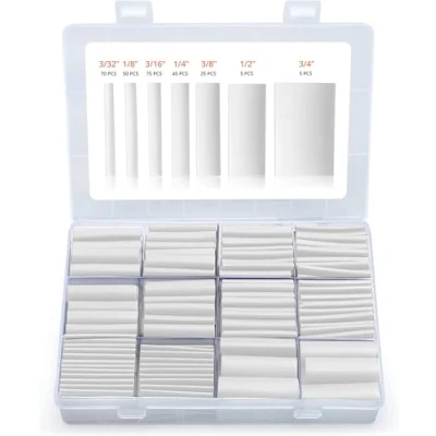 Image of Wirefy Heat Shrink Tubing Kit 3:1 Ratio Adhesive Lined Waterproof Marine Grade Wire Wrap Industrial Clear 275 PCS