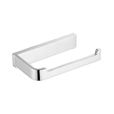 Image of Flybath Toilet Roll Holder Without Cover Bathroom Solid Brass Polished Chrome Finish Silver Paper Tissue Wall Mounted