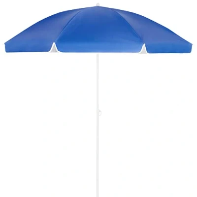 Image of Kingsleeve® 180cm Beach Parasol with UV50+ Protection, Ground Spike &amp; Carry Bag Portable Garden Sun Umbrella Tiltable up to 30 Adjustable Height 115 190cm Water Repellent Blue