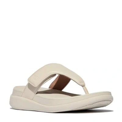 Image of Fitflop Women&#039;s F Mode GO Adjustable Flatform Toe Post Sandals, Beige, 4 UK