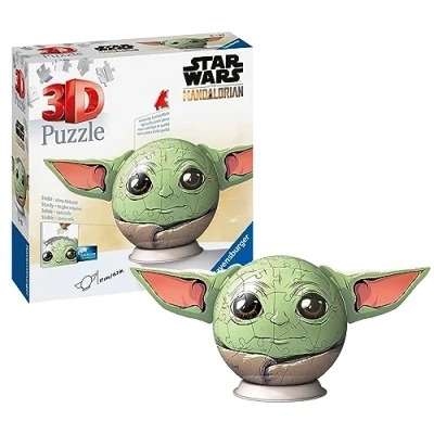 Image of Ravensburger Star Wars Mandalorian Grogu (with Ears) 3D Jigsaw Puzzle for Kids and Adults Age 6 Years Up 72 Pieces No Glue Required Christmas Presents, Yellow