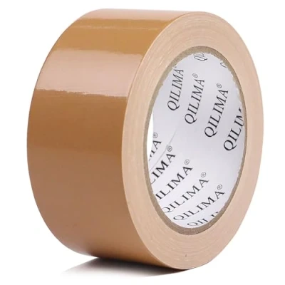 Image of QILIMA Strong Adhesive Cloth Brown Duct Tape Heavy Duty, Water Resistant Gaffer Tape,Single Sided for Stage Carpet Floor Repairing,Indoor/Outdoor, 50mm X 25.1m