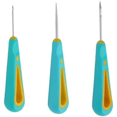Image of Moqqeu 3PCS Round Hole Cone Hand Drills Punch Needle Candle Wick Tool for Making