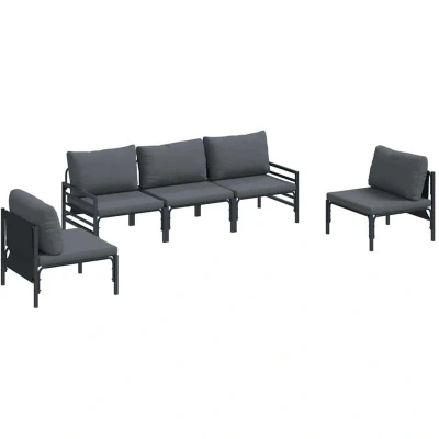 Image of Vidaxl Garden Sofa Set 5 pcs Anthracite Steel