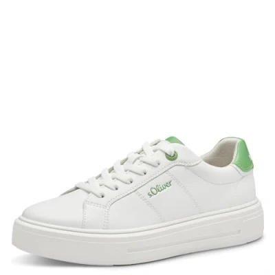 Image of s.Oliver Women&#039;s 5 23635 42 Sneaker, White Green, 3.5 UK