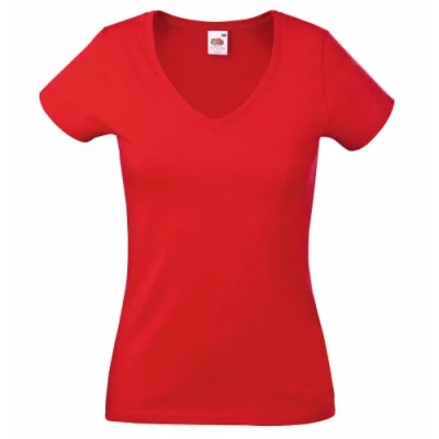 Image of Fruit of the Loom Women&#039;s Value Weight T shirt, Lady Fit 61 398 0, red, M