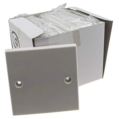 Image of kenable 1 Gang Blanking Plate for Single Back Box White Finish + Screws [10 Pack] [Single 10