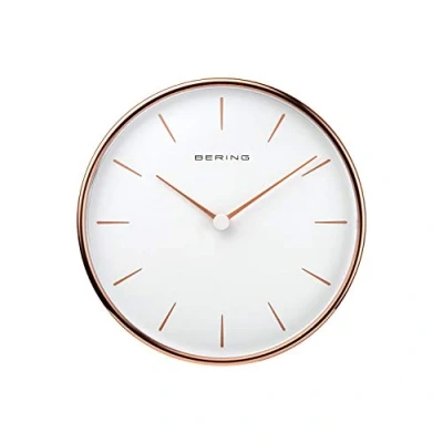 Image of BERING Wall Clock Simple and Modern Nordic Design Rose Gold White Runs Particularly Quietly 162 mm in Diameter 90162 64R