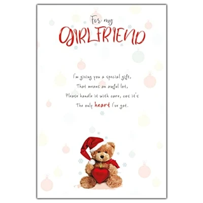 Image of Girlfriend Christmas Card, Nice Words Cards, Xmas Card Girlfriend, For Romantic Cards Multi, XXWF2038