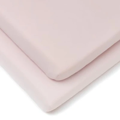 Image of Clair de Lune 2 Pack Fitted Jersey Cotton Pram/Crib Sheets 90 x 40 cm (Pink)