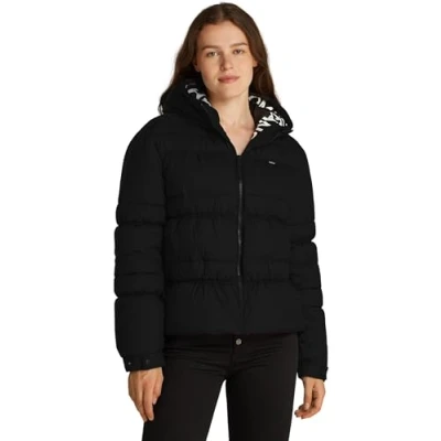 Image of Tommy Jeans Quilt Rouch TAPE Jacket Winter jacket, Women&#039;s, Size: Large, Black