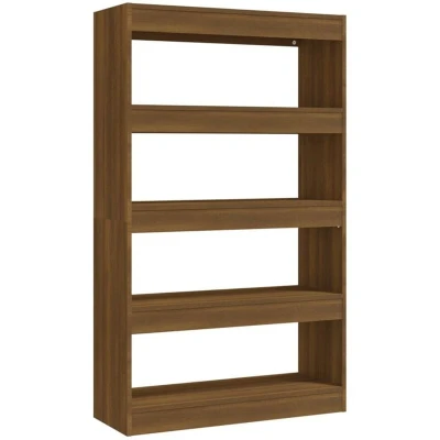 Image of vidaXL Book Cabinet/Room Divider Brown Oak 80x30x135 cm Engineered Wood