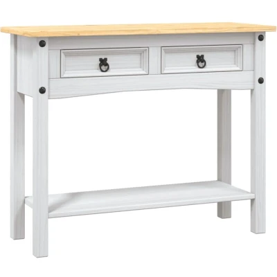 Image of vidaXL Console Table Mexican Pine Corona Range White 90x34.5x73 cm