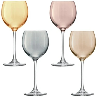 Image of LSA Polka Metallics Wine Glass 400ml Set Of Four