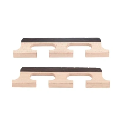 Image of Drfeify 2Pcs Banjo Bridge, Wood 5 Strings Bridge Replacement Accessory