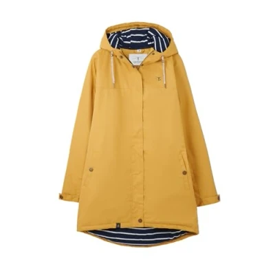 Image of LightHouse Women&#039;s Eva Long Hooded Waterproof Coat Ladies Breathable, Windproof, Mid hip Jacket with Insulated Padding Antique Gold 14