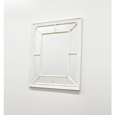Image of DEENZ Antique White window Mirror Stylish Decor Wall hallway rustic 60x76CM