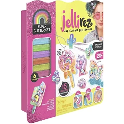 Image of Jelli Rez Super Glitter Set, Jewellery Making, Craft Kit, Gift for Children Aged 8 Years and Over