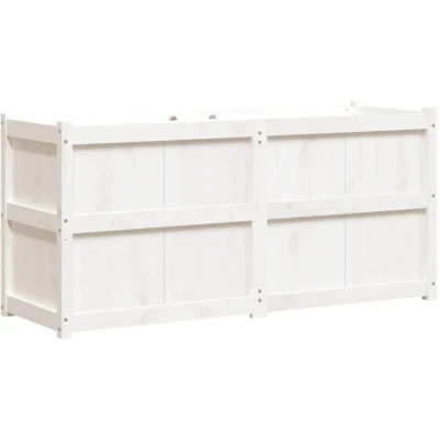 Image of vidaXL Garden Planter White 150x50x70 cm Solid Wood Pine