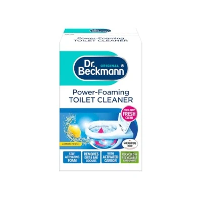 Image of Dr. Beckmann Power Foaming Toilet Cleaner For Deep Fresh Cleaning Activated Carbon Lemon Fersh Remove Dirt and Bad Odour 3 x 100gm Sachets