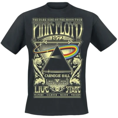 Image of Pink Floyd Dark Side of The Moon Live On Stage 1972 Men T Shirt Black M, 100% Cotton, Regular