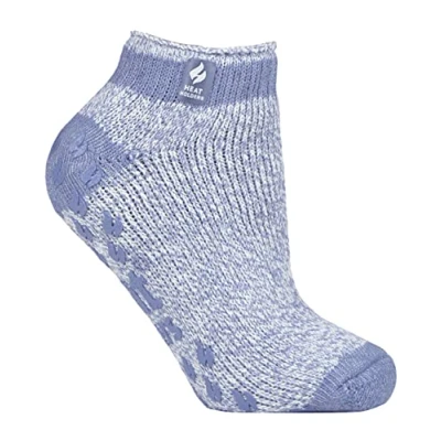 Image of Heat Holders Ladies Low Cut Ankle Slipper Socks with Non Slip Rubber Sole (4 7, Denim (Pisa))