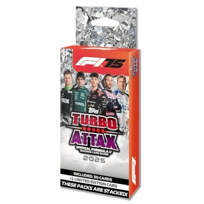 Image of Topps Turbo Attax Formula 1 2025 Value Box contains 31 cards including a Limited Edition.