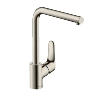 Image of hansgrohe Focus kitchen tap 280 with selectable swivel range and L spout, stainless steel optic 31817800