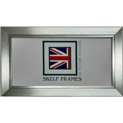 Image of Skelf Frames 16inches x 8inches Brushed Silver with Inlay Panoramic Picture Photo Frame Glass