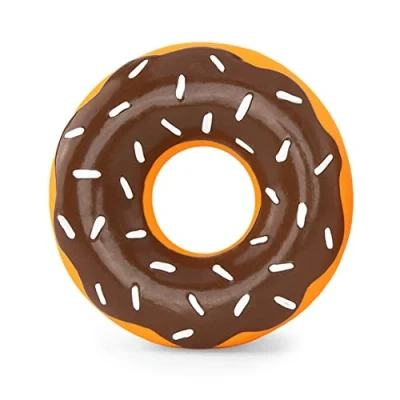 Image of ZippyPaws Latex Donutz, Durable Dog Toy for Interactive Play, No Stuffing, Chocolate