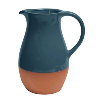 Image of Dexam Sintra Glazed Terracotta Jug Ink Blue