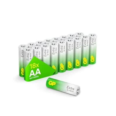 Image of AA Batteries Pack of 18 1.5V / Mignon LR06 MN1500/ AM3 by GP Extra Alkaline ideal for: Toys/Controllers/Torch/Mouse Suitable for everyday use in a variety devices
