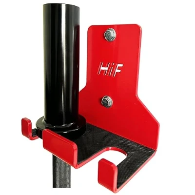 Image of HIFLAME Double Barbell Storage Wall Mounted Rack, Olympic Mount Holder,Vertical Hanging Rack.Suitable for Gym.Home Fitness. (Red)