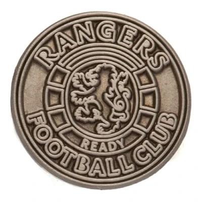 Image of Official Rangers FC silver coloured classic crest pin badge