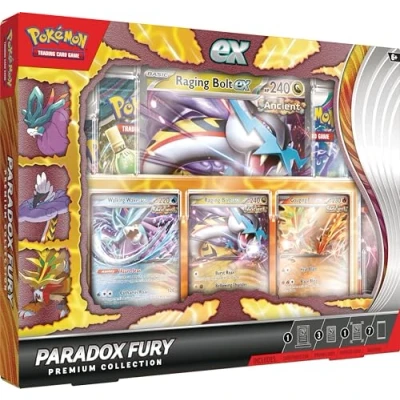 Image of Pokémon TCG: Paradox Fury Premium Collection (1 Oversize Promo Card, 3 Cards &amp; 7 Booster Packs)