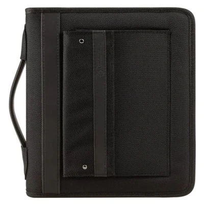 Image of FranklinCovey Classic Friday Nylon Zipper Binder with Handles Black