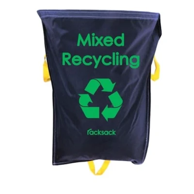 Image of Blue Racksack Warehouse Recycling Sack 1000mm high x 920mm wide 160L Waste Segregation Management Sack, (Pack of 1 Mixed recycling)