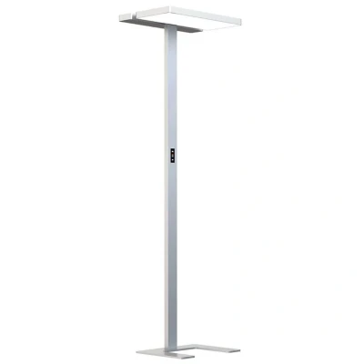 Image of Arcchio LED office floor lamp Aila, silver, daylight sensor