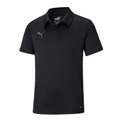 Image of puma Unisex Kids teamLIGA Sideline Polo Jr Shirt, Black White, size: 164