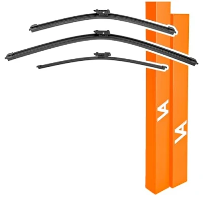 Image of VIA ALBION® Wiper Blades for SKODA OCTAVIA Mk3 (Hatchback, 2013 2019) All Weather Front &amp; Rear Wipers Set