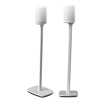 Image of Flexson Floor Stand for Sonos ERA 100, Twin pack in White soft and hard floors + extension cable management