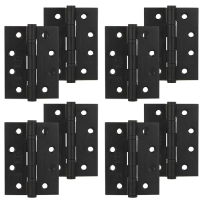 Image of Decoranddecor Door Hinges Internal Fire Rated 4inc / 102mm Ball Bearing Steel Matt Black 4 Pairs