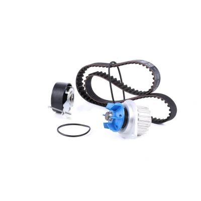 Image of VKMA03254, VKPC83644 Water Pump + Timing Belt Kit SKF VKMC 03254 with gaskets/seals 104 rounded tooth profile Sheet Steel PEUGEOT: 207 Hatchback