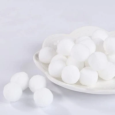 Image of 100Pcs Pom Poms Ball Fluffy Assorted Balls for DIY Creative Crafts Decorations (3cm White)