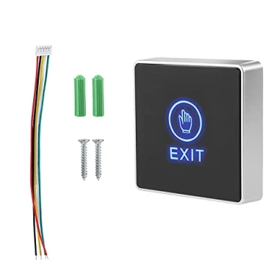 Image of Demeras Door Touch Exit Release Unlock Button Switch Panel LED Light for Access control system with blue indicator light,NO/COM output contactAccess