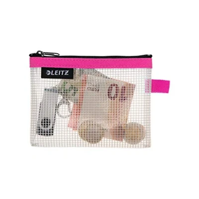 Image of Leitz Wow Travel Pouch, Water Resistant, Translucent, Ideal for Visible Storage and Organisation, Small (A6) Pink