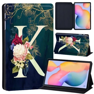 Image of Case for Samsung Galaxy Tab S6 Lite 10.4&quot; 2024/2022/2020, SM P620/P625/P610/P613/P615/P619 Tablet Cover Trifold Stand Folio Soft TPU (initial letter K)